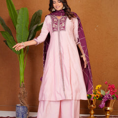 Anarkali Kurti Palazzo Dupatta Set