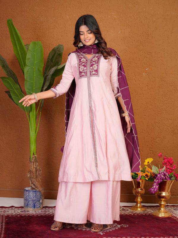 Anarkali Kurti Palazzo Dupatta Set