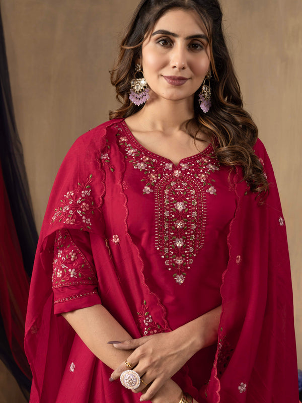 Elegant Straight Kurti Pant Dupatta Set