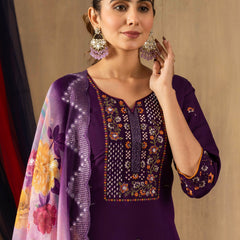Elegant Straight Kurti Pant Dupatta Set