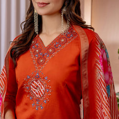 Elegant Straight Kurti Pant Dupatta Set