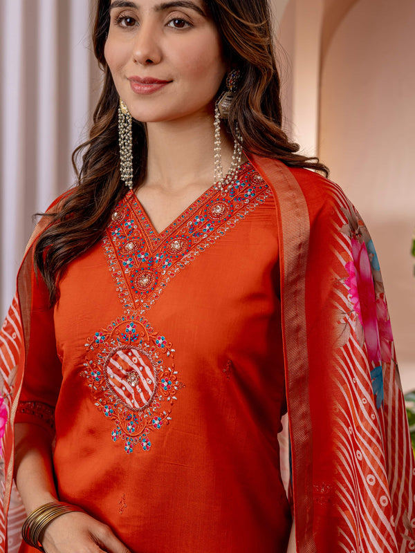 Elegant Straight Kurti Pant Dupatta Set