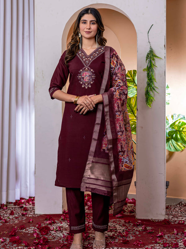 Elegant Straight Kurti Pant Dupatta Set