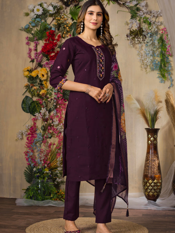 Elegant Straight Kurti Pant Dupatta Set