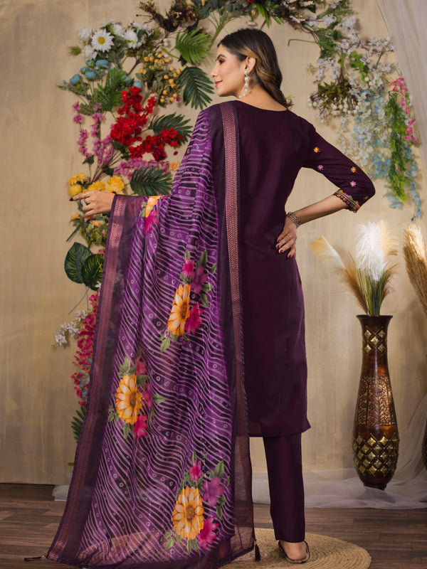 Elegant Straight Kurti Pant Dupatta Set