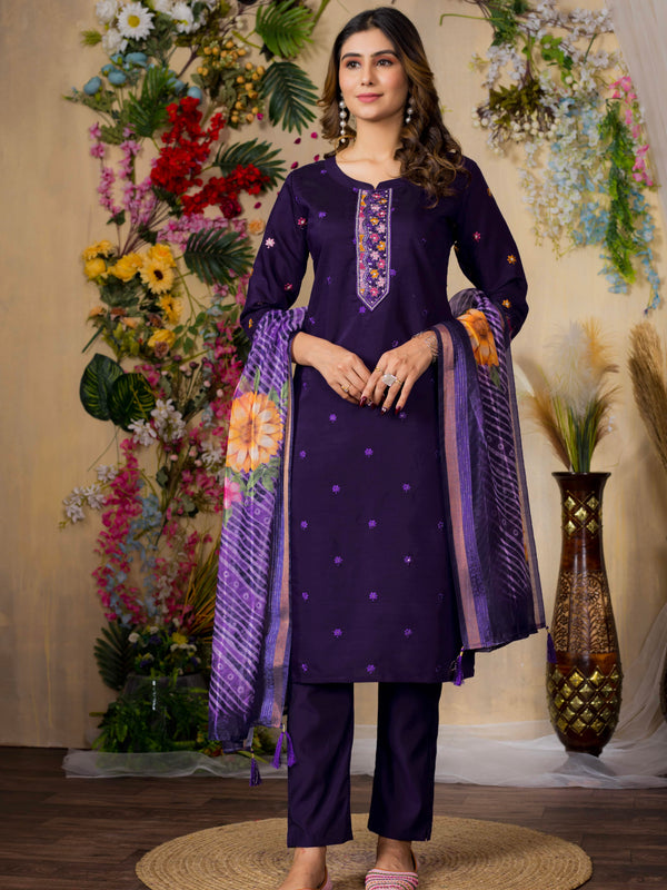 Elegant Straight Kurti Pant Dupatta Set