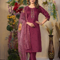 Elegant Straight Kurti Pant Dupatta Set