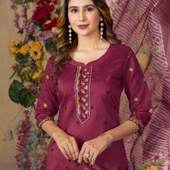 Elegant Straight Kurti Pant Dupatta Set