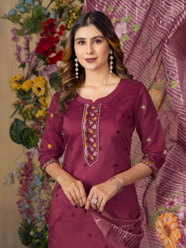 Elegant Straight Kurti Pant Dupatta Set