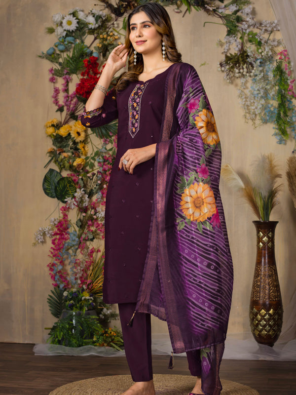Elegant Straight Kurti Pant Dupatta Set