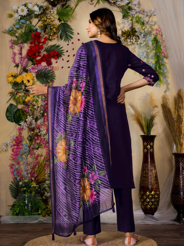 Elegant Straight Kurti Pant Dupatta Set