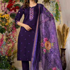 Elegant Straight Kurti Pant Dupatta Set