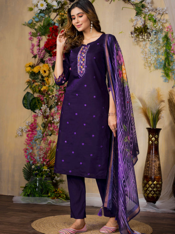 Elegant Straight Kurti Pant Dupatta Set