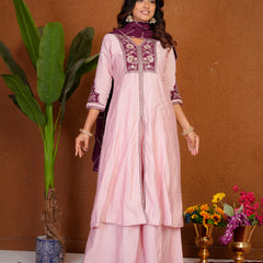 Anarkali Kurti Palazzo Dupatta Set