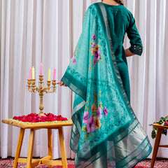 Elegant Straight Kurti Pant Dupatta Set