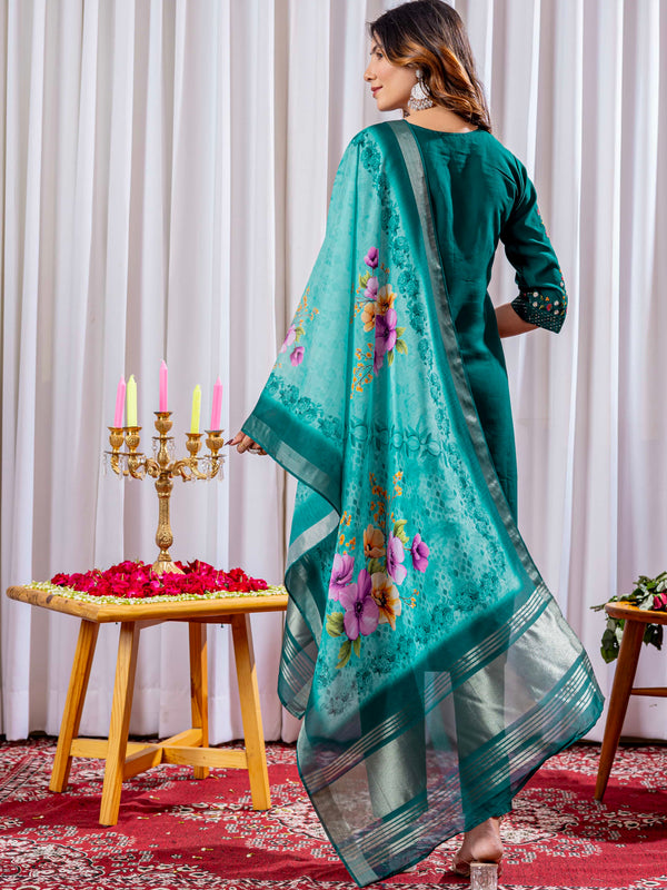 Elegant Straight Kurti Pant Dupatta Set