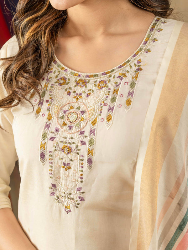 Elegant Straight Kurti Pant Dupatta Set