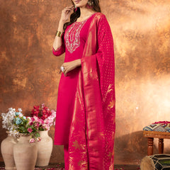 Elegant Straight Kurti Pant Dupatta Set