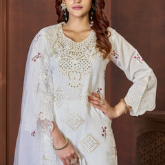 Elegant Straight Kurti Pant Dupatta Set