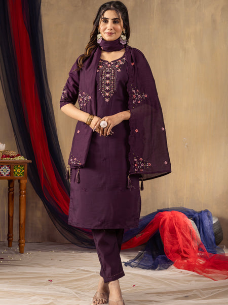 Elegant Straight Kurti Pant Dupatta Set