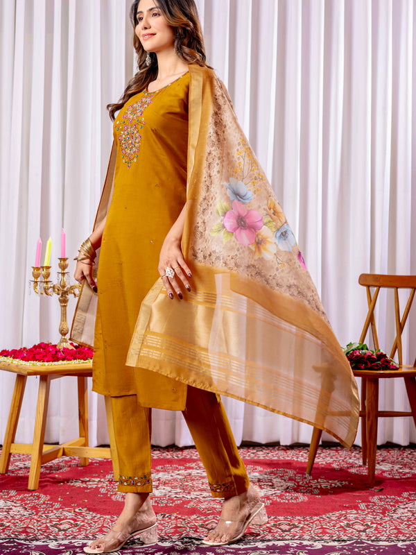 Elegant Straight Kurti Pant Dupatta Set