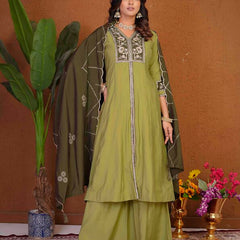 Anarkali Kurti Palazzo Dupatta Set