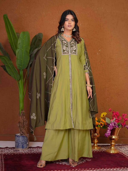 Anarkali Kurti Palazzo Dupatta Set