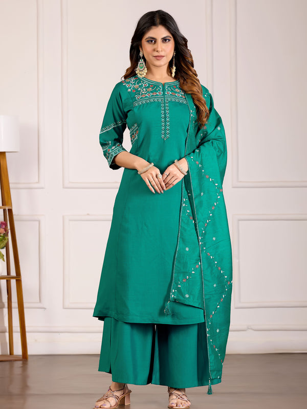 Anarkali Kurti Palazzo Dupatta Set