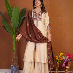 Anarkali Kurti Palazzo Dupatta Set