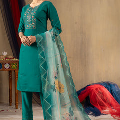 Elegant Straight Kurti Pant Dupatta Set