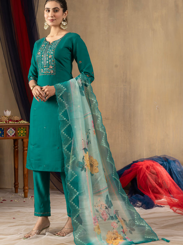 Elegant Straight Kurti Pant Dupatta Set