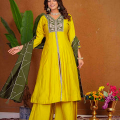 Anarkali Kurti Palazzo Dupatta Set