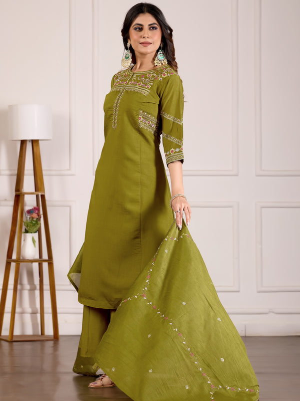 Anarkali Kurti Palazzo Dupatta Set