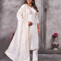 Elegant Straight Kurti Pant Dupatta Set