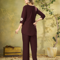 Embroidered Rayon Co-ord Set