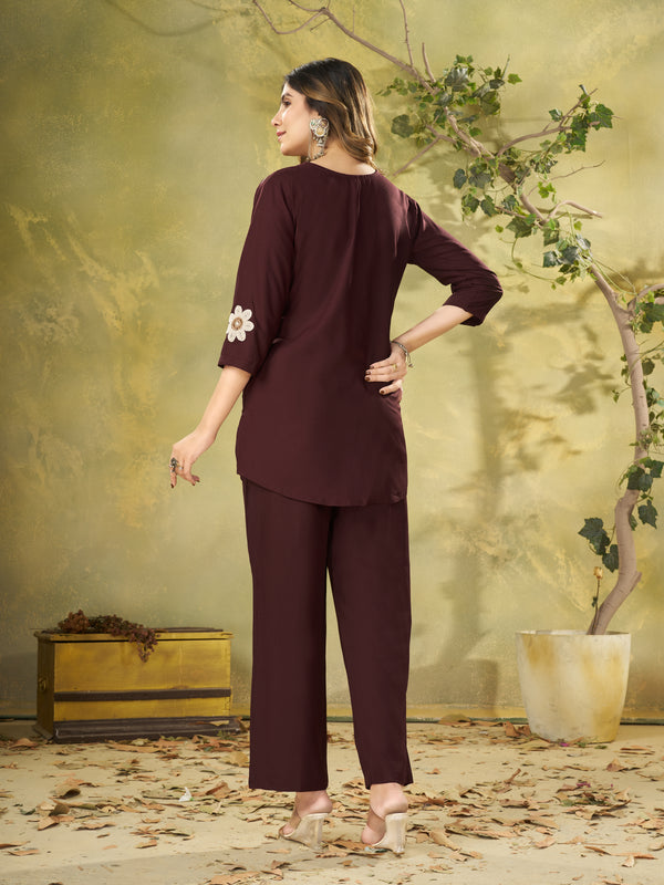 Embroidered Rayon Co-ord Set