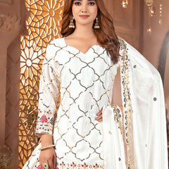 Heavy Chinnon Silk Sharara Palazzo Suit Set