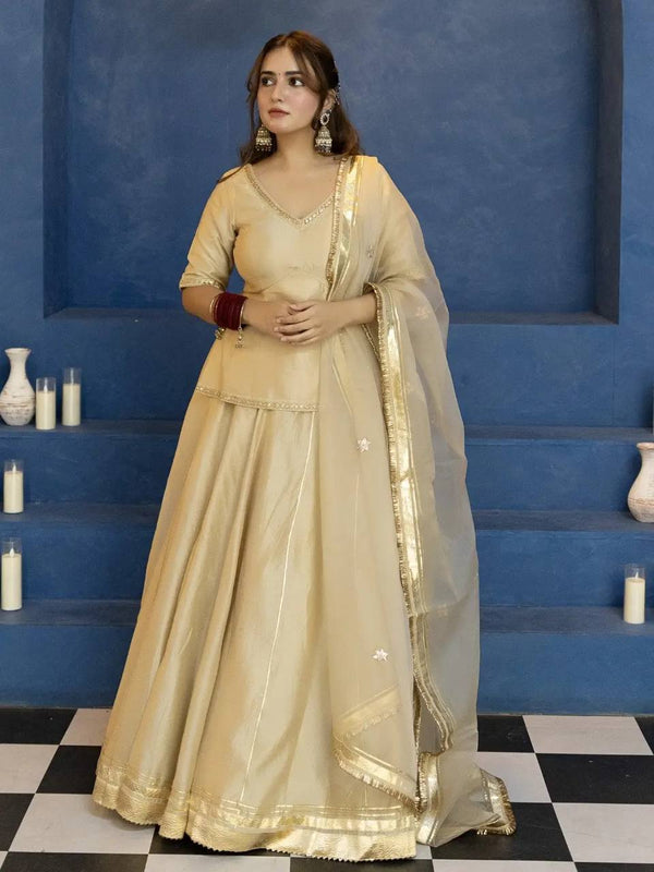 Heavy Bids hand Embroidery Work Wtih Back Side Zipper Top Lehenga