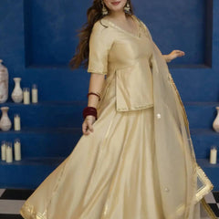 Heavy Bids hand Embroidery Work Wtih Back Side Zipper Top Lehenga