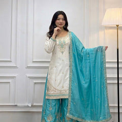 Pure Roman Silk Palazzo Suit Set
