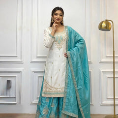 Pure Roman Silk Palazzo Suit Set