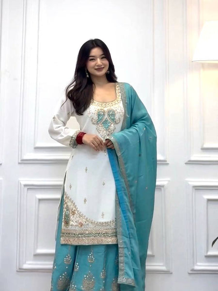 Pure Roman Silk Palazzo Suit Set