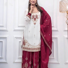 Pure Roman Silk Palazzo Suit Set
