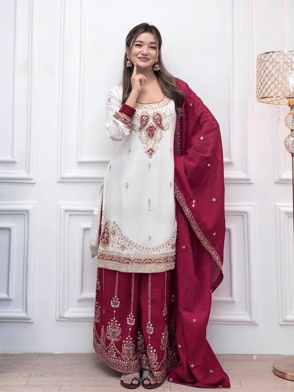 Pure Roman Silk Palazzo Suit Set