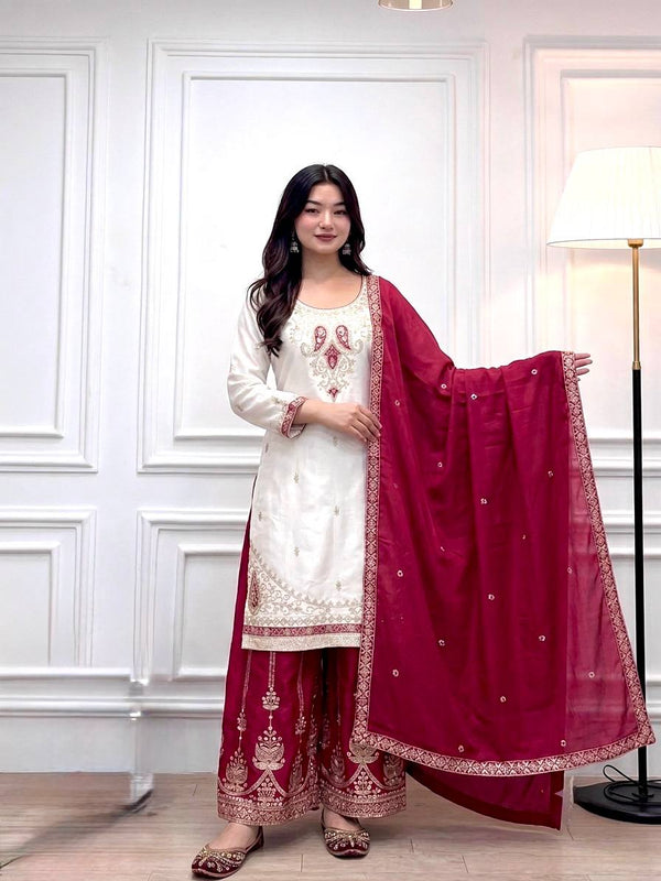 Pure Roman Silk Palazzo Suit Set