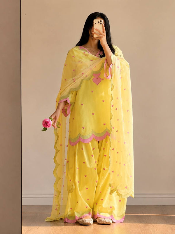 Party Wear Look top with farshi salwar