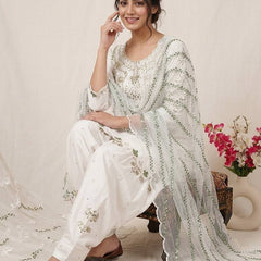 Heavy Japan Satin Material With Embroidery sequence Work Top With Farshi Salwar
