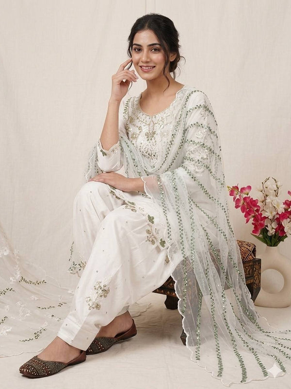 Heavy Japan Satin Material With Embroidery sequence Work Top With Farshi Salwar