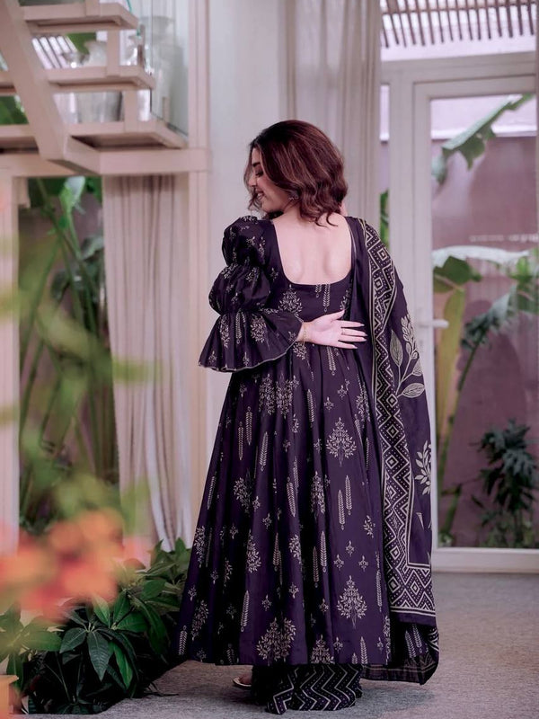 Maslin Cotton With Digital Print Work Anarkali Suit