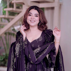Maslin Cotton With Digital Print Work Anarkali Suit